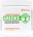 SaltWrap Adaptogen Greens - Mind-Body Resilience Formel - Koffeinfri Nootropic för stress, fokus och kognitiv prestanda - 90 kapslar