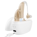 Hörapparater för seniorer med hörselnedsättning, laddningsbara hörselförstärkare med bulleravbokning och volymkontroll för vuxna kvinnor män, bakom-The-Ear Hearing Aid