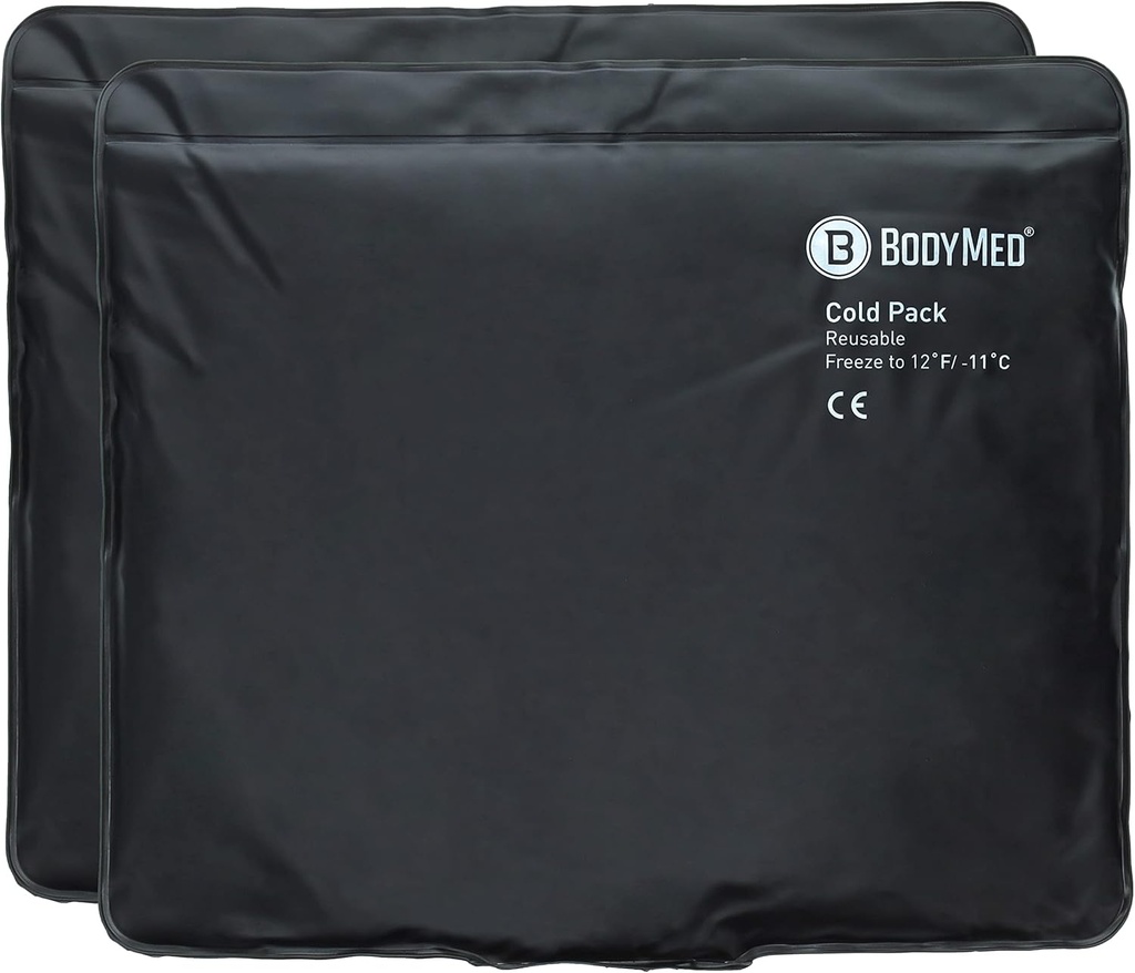 BodyMed Heavy Duty Reusable Urethane Ice Pack (2-Pack) för Knee, Arm, Elbow, Shoulder, Back - Professional Grade Cold Therapy for Injuries, Aches, Swelling, Bruises - 14 in. x 12 in. (Standard)