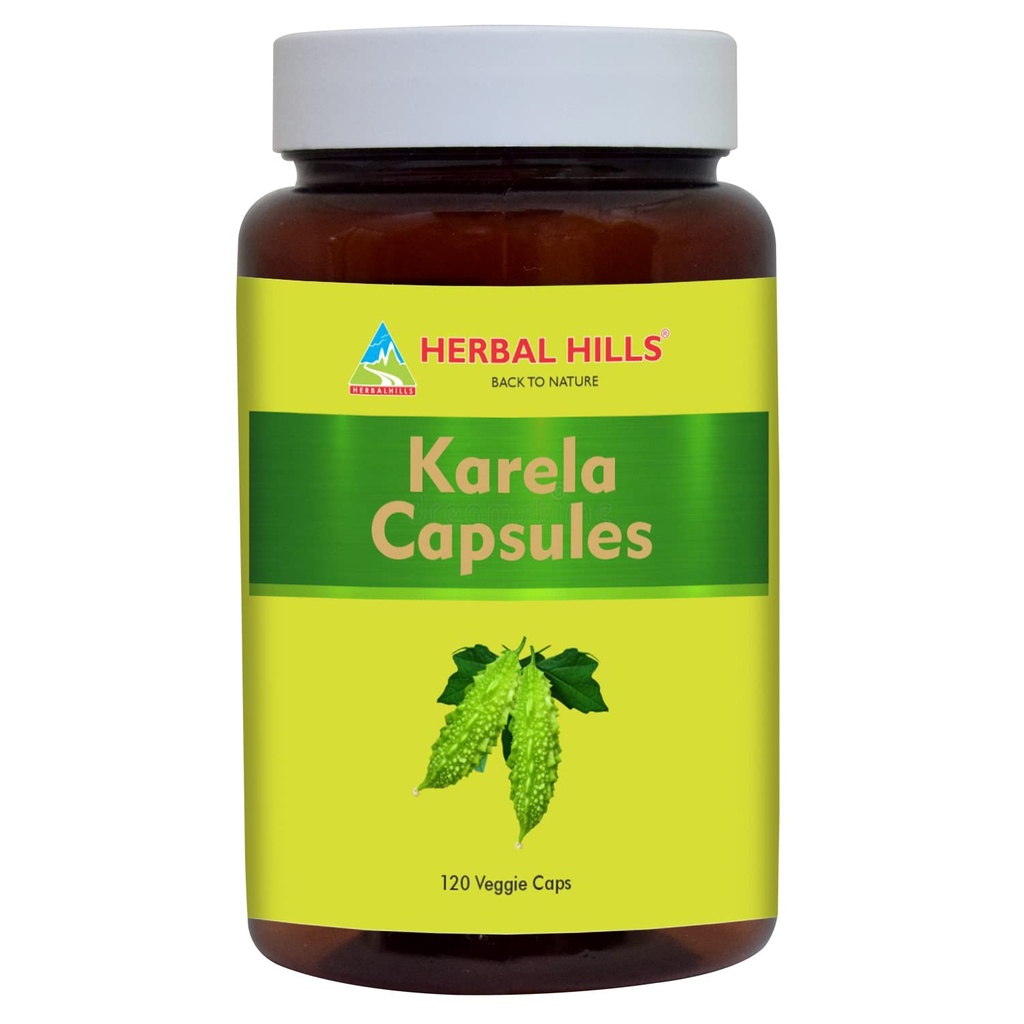 HERBAL HILLS Bitter Melon/Bitter Gourd/Karela Capsules (Momordica Charantia) | 120 Count (900 mg) | Bäst för Eye & Skin Health