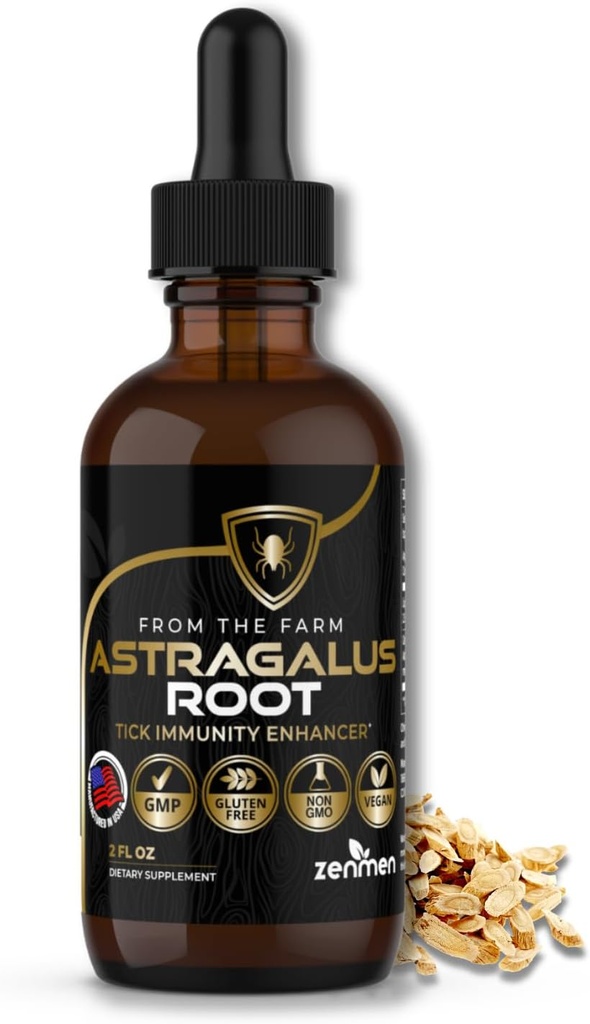 Zenmen Astragalus Root Organic Tincture - Tick Immune Support och Immunity Enhancer, Källa av Antioxidanter - Tillverkad i USA