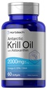 Horbäach Antarctic Krill Oil 2000mg | 60 Softgel Capsules | Omega-3, EPA, DHA Supplement | med Astaxanthin | Non-GMO, Gluten Free