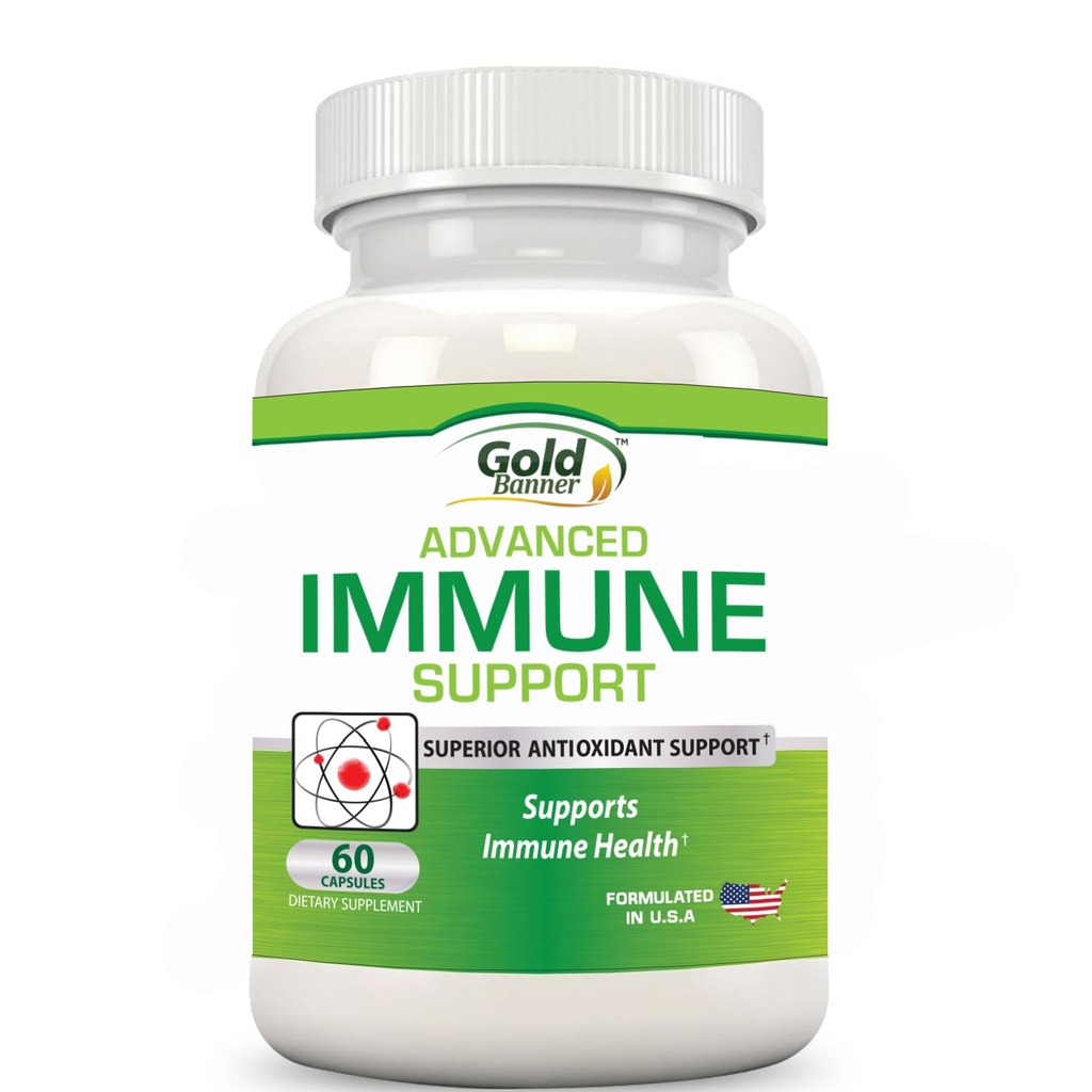 Gold Banner Immune Support Supplement Superior Anti-Oxidant - ökar immunsystemet med Red Raspberry, Pomegranat, Pine Bark, Grape Seed, Green Extracts- Polyfenoler, Lycopene