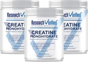 Forskning Verifierad Kreatinmonohydrat - Stöd Optimal Muskeltillväxt, Förbättringsprestanda - 5000mg Kreatinmonohydrat - BioPerine - 180 portioner - Osmakad - Vegan