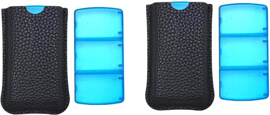 VOFOON Small Pill Organizer 3 Times a Day Daily 2 Pack, Travel Pill Box för Pocket, 3 Compartment Portable Medicine Vitamin Case, Fish Oil Box, Supplement Box