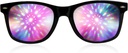 GloFX Black Frame Halo Diffraction Glasses - Laser Etched för Halo Light Effects, hållbar och flexibel för Raves & Festivals