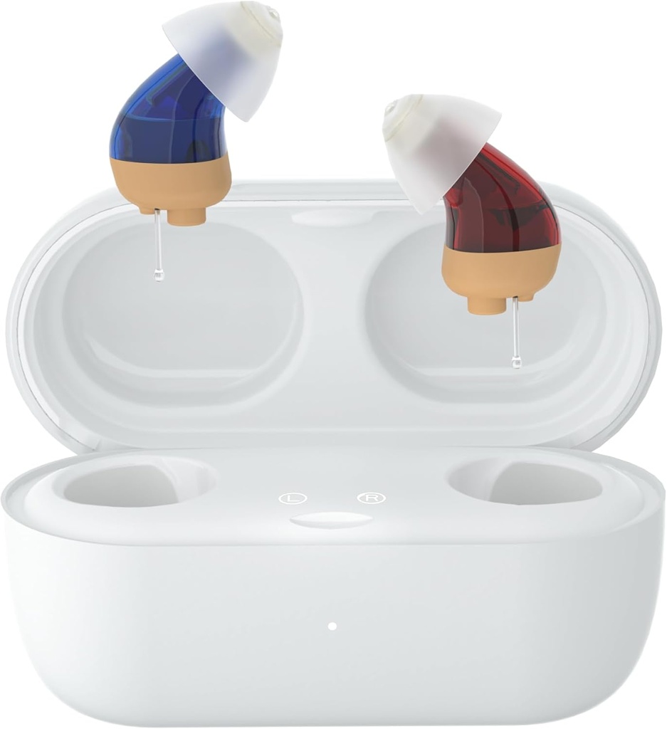 Uppladdningsbara digitala hörapparater med 16-Channel Sound Processing för Superior Sound Quality, Over-The-Counter Hearing Solution for Hearing Loss, Auto-On/Off, TM-S-br3 (Version 3)