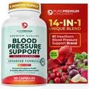 PurePremium Beet Root Capsules for Blood Pressure Support - 700mg Advanced Formel med Beetroot Powder, Hawthorn, Hibiscus & Garlic för Normal Nitric Oxide Production & Heart Health - Non-GMO - 90ct