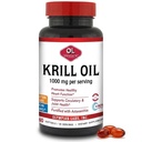 Olympian Labs Antarctic Krill Oil, 1000mg Caps med Astaxanthin, Omega-3, EPA, DHA, Immune, Joint & Brain Support, 60 Softgels