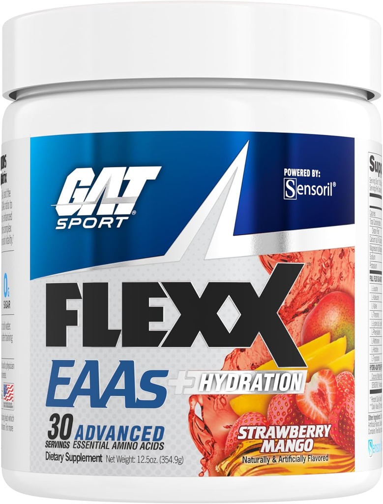 GAT SPORT Flexx EAAs + Hydration, avancerade väsentliga aminosyror, 30 portioner (Strawberry Mango)