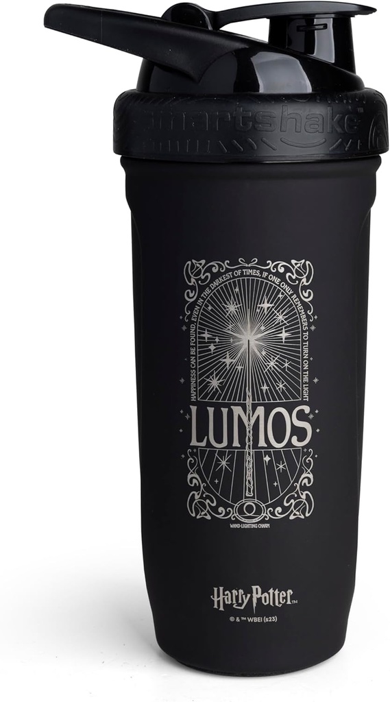 Smartshake Reforce Stainless Steel Harry Potter Lumos Style Shaker Bottle (900 ML /30oz) | Lightweight Resistance Sports Shaker Bottle med en mjuk lock | Läcktät, BPA Free & DEHP Free