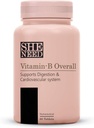 Vitamin-B Totalt Komplex med vitamin B1,B2,B3,B5,B6,B7,B9, B12 med VIT-C för energi, vackert hår | Hud & naglar Digestion | Nurtify Hälsosam Funktion för Män & Kvinnor | 60 Veg tabletter
