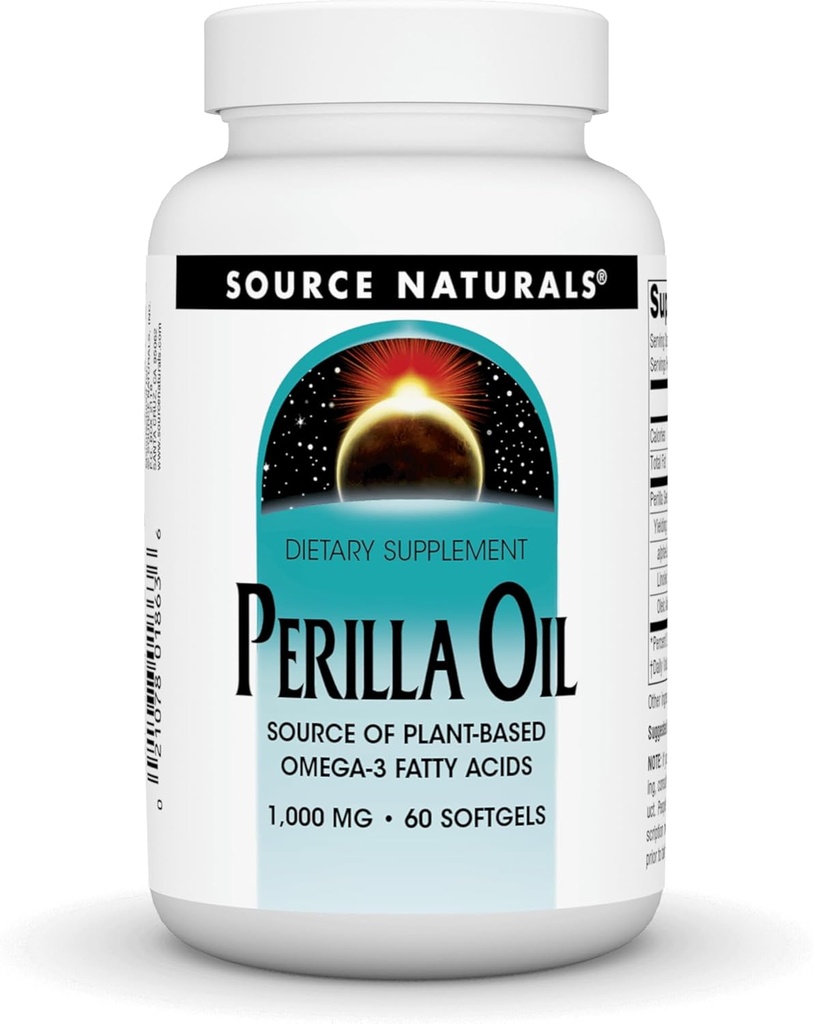 Källa Naturals Perilla Oljekälla av växtbaserade Omega-3 fettsyror, 1000 mg - 60 Softgels