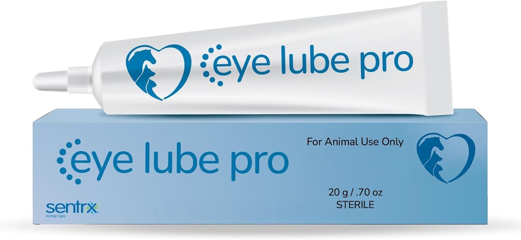 Sentrx - Eye Lube Pro Eye Drops för hundar, katter och hästar, Hydrating Gel Eye Drops med Hyaluronic Acid och Carbomer Lubrication, för torrhet, kläckning och irritation, 20 g