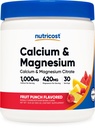 Nutricost Calcium Magnesium Powder (Fruit Punch, 30 portioner) - Bone Support, Non-GMO, Gluten Free (från Calcium Citrate och Magnesium Citrate)