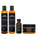 Live Bearded Complete Beard Grooming Kit - Tvätta, Conditioner, Butter och Oil - Tillverkad i USA med naturliga ingredienser - Mens Groom Set | Executive Scent - Cedar, Vanilla