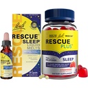 RESCUE Nighttime Sleep Aid Bundle, 3Pk - Bach Sleep Kids Dropper, 10mL Sleep Liquid Melts, 28Ct Plus Sleep Gummies med 5mg Melatonin / dos, 60Ct