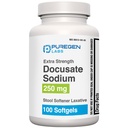 Puregen Labs Docusate Sodium 250mg Stool Softener Laxative | 100 softgels | Gentle Constipation Relief | Extra styrka | Stimulant Free