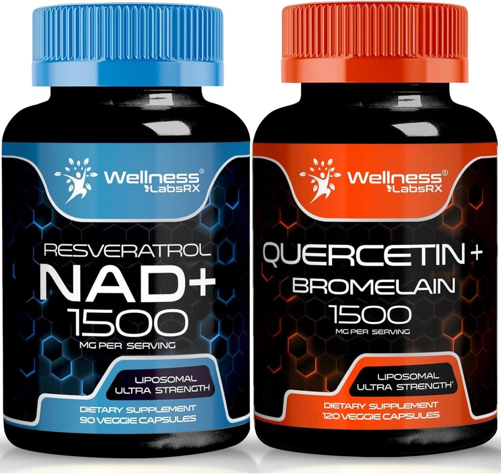 WELLNESS LABSRX Quercetin med Bromelain | NAD Supplement kapslar