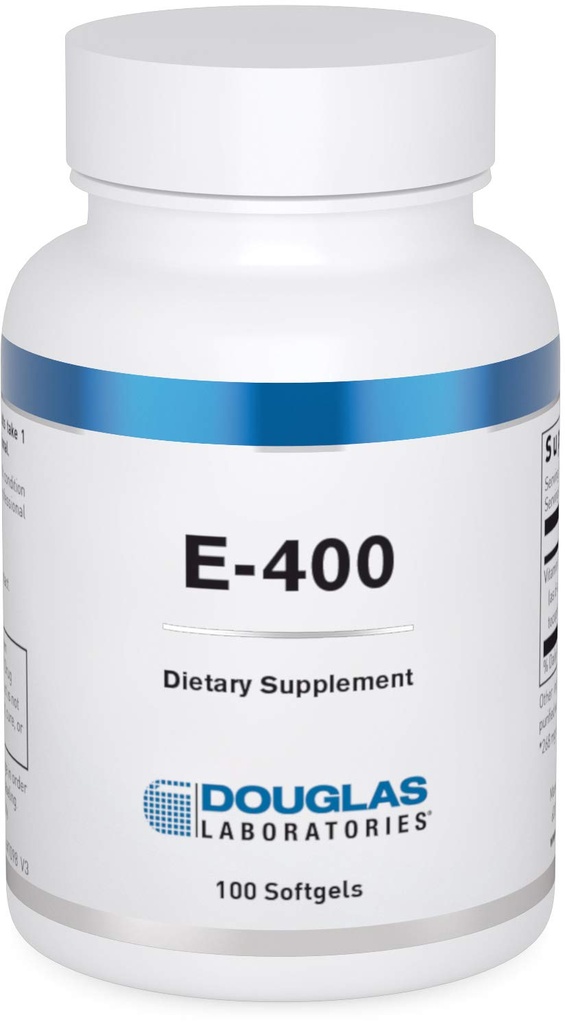 Douglas Laboratories E-400 | Vitamin E för antioxidantskydd och kardiovaskulärt stöd | 100 kapslar