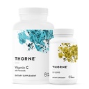 THORNE - Vitaminer Bundle: Vitamin C & D-5000 Complex - Immun, benhälsa och energistöd - 60 till 90 portioner