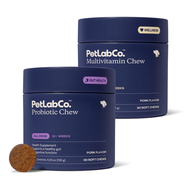 PetLab Co. - Multi-Vitamin & Dog Probiotic Bundle: Chewable Multivitaminer för hundar Support Hälsa & Dog Probiotika för att stödja Itchy Skin, Occasional Loose Stools och Healthy Yeast Production
