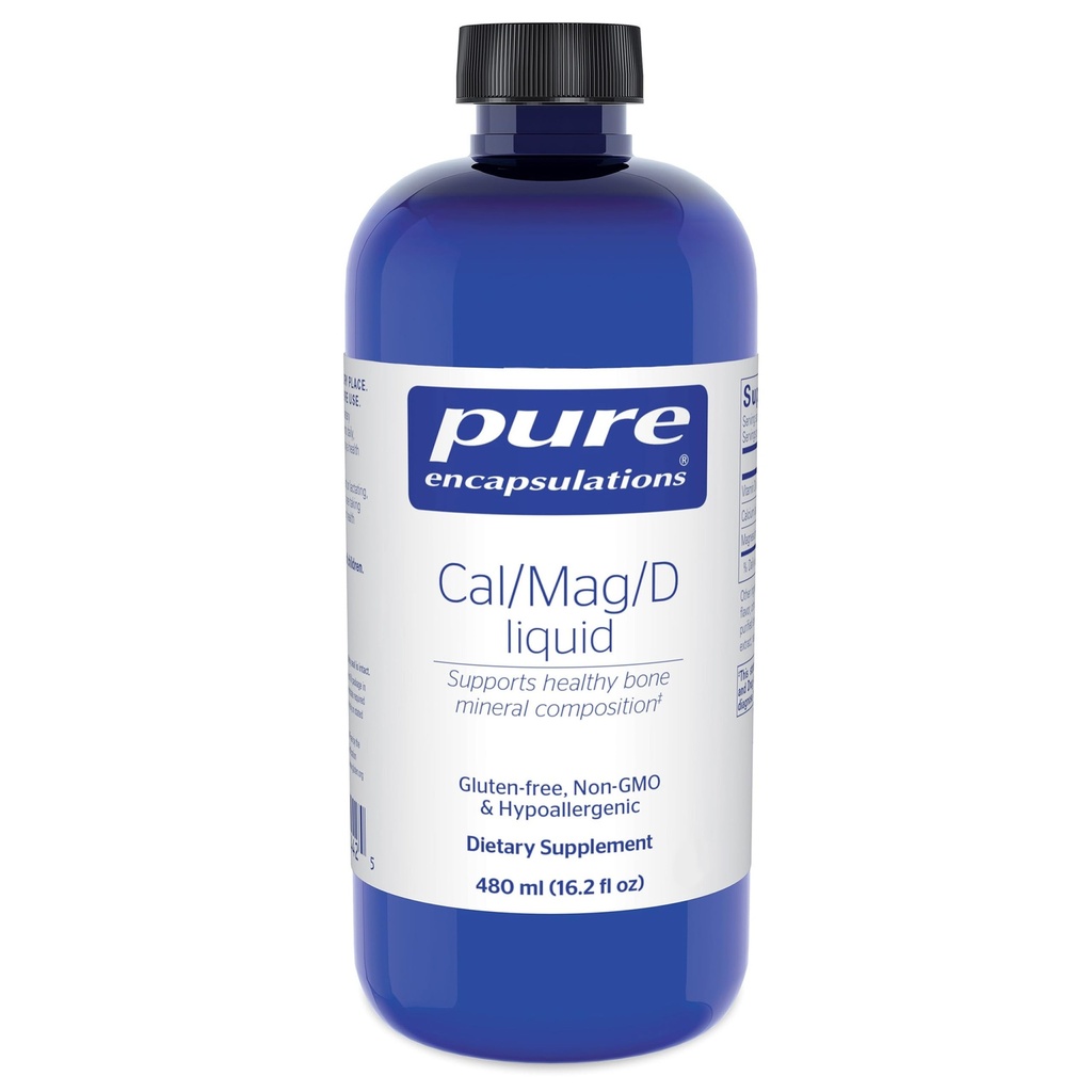 Rena inkapslingar Cal/Mag/D Liquid | Kalcium, Magnesium och vitamin D i en bekväm flytande form | 16,2 fl. oz.