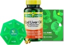 Spring Valley Cod Liver Oil Plus Vitamins A & D3, 100 mjukgels, Support Eye Function och en hälsosam, bunt med vitaminer & mineraler Ligth & Spring Guide