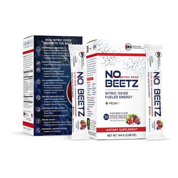 N.O. Beetz Nitric Oxide Fueled Energy Boost Supplement, Hydration & Cellular Energy Production Enhancer, Blandning av vitaminer och mineraler (30 portioner)