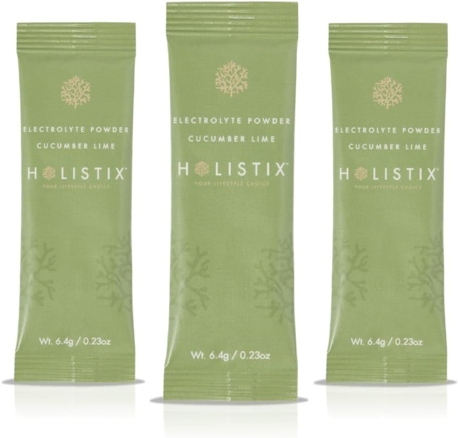 Holistix Electrolyte Powder: Zero Sugar Hydration | Förbättrad med Icelandic Marine Algae | Naturliga smaker | Keto & Paleo Friendly | 12 Stick Packs (Cucumber-Lime)