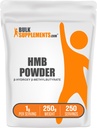 BulkSupplements.com HMB Powder - Beta-Hydroxy Beta-Methylbutyrate, Calcium HMB Supplement - Gluten Free - 1g per Serving, 250g (8.8 oz) (Pack of 1)