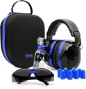 Yewltvep Shooting Ear Protection Gun Range Ear Protection med Earmuffs, Gun Safety Glasses, Earplugs, Hard Storage Case