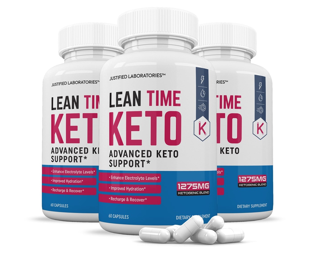 (3 Pack) Lean Time Keto Pills 1275MG New & Improved Formel innehåller Apple Cider Vinegar Extra Virgin Olive Oil Powder Green Tea Leaf 180 kapslar