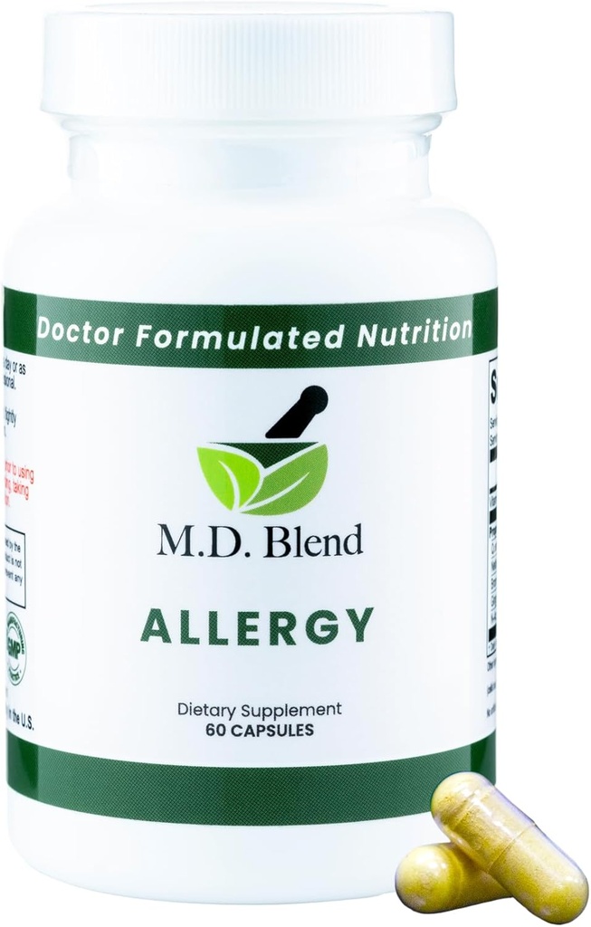Allergi - Omfattande stöd för säsongsallergier och andningshälsa - naturliga ingredienser - Quercetin, Nettle Root, Bromelain, N-Acetyl L-Cysteine - 60 kapslar