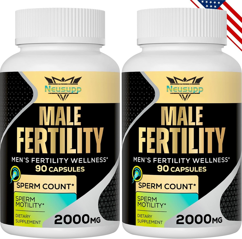 Fertilitetstillskott för män, manliga prenatala vitaminer -Optimal Sperm Count, Motilitet och styrka, 2000MG Mens fertilitetstillskott med Maca Root för konception - Förpackningar med 2