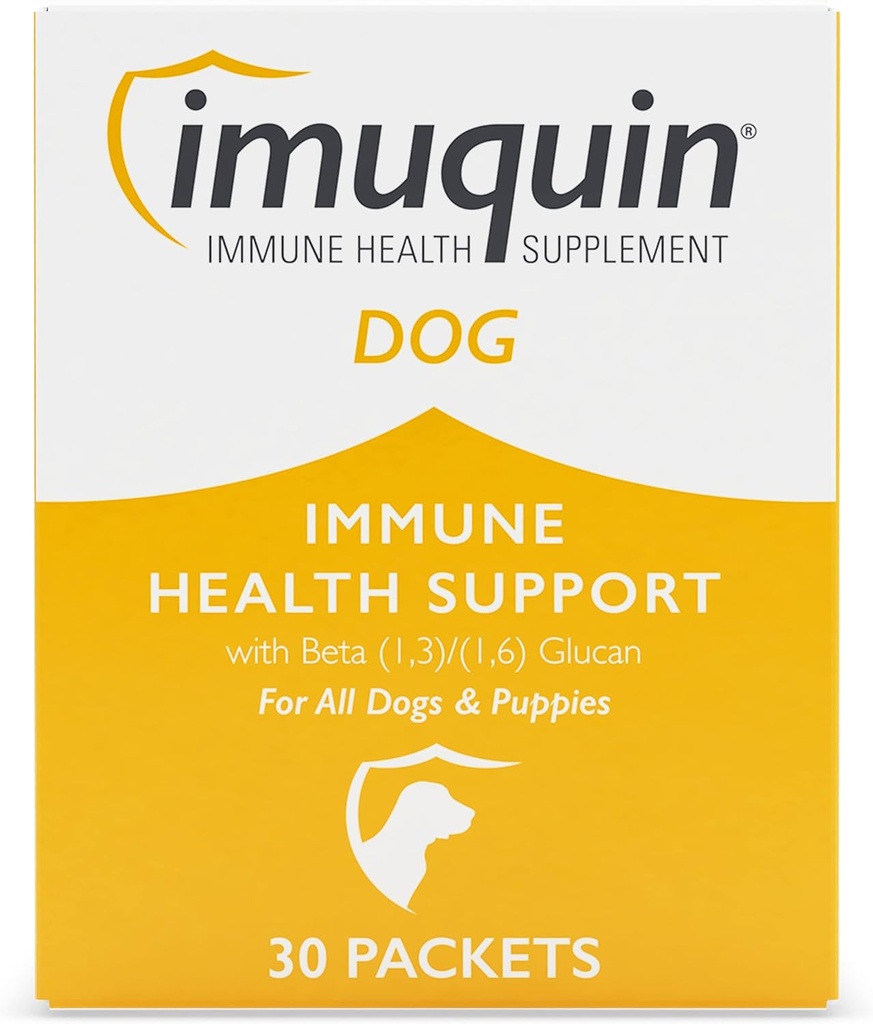 Nutramax Imuquin Immune Health Supplement Powder för hundar och valpar - Med Beta Glucans, Marine Lipids, vitaminer och mineraler, 30 Packets