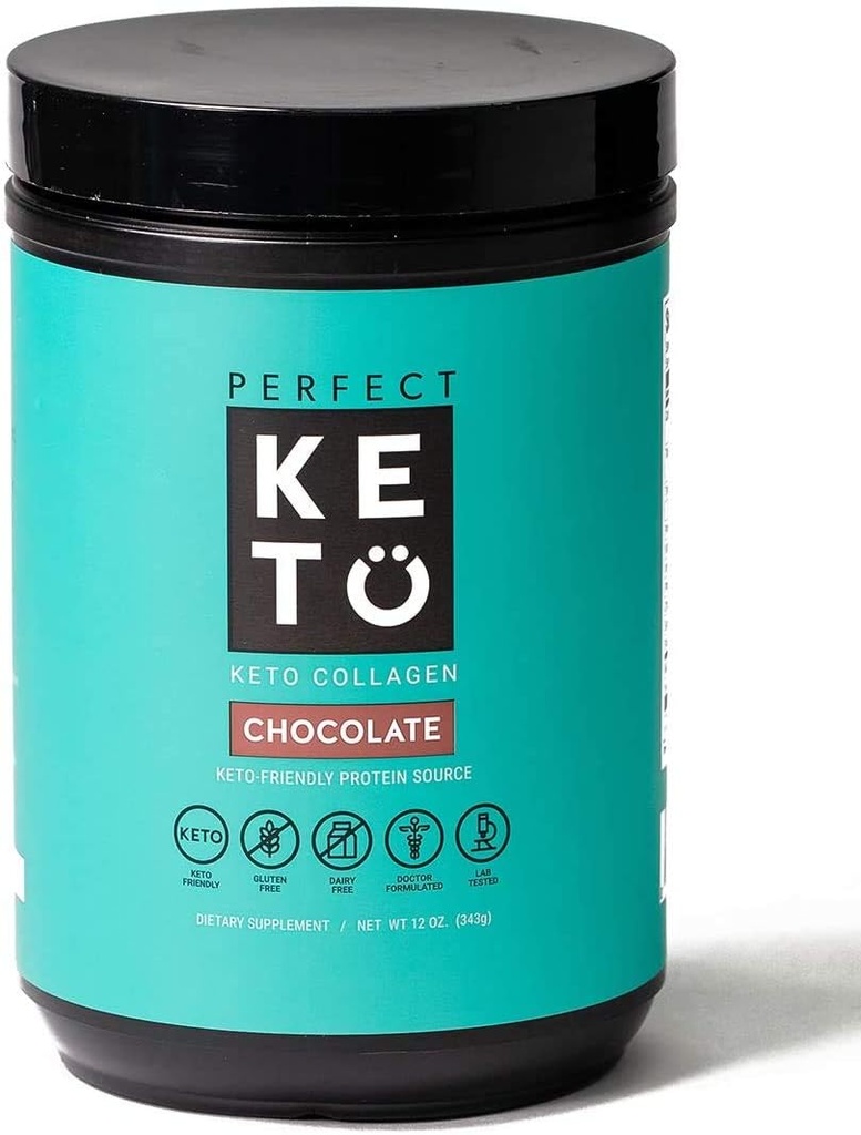 Perfekt Keto Collagen proteinpulver med MCT Oil - Grassfed, GF, Multi Supplement, Bäst för ketogena dieter, Använd som Keto Creamer, i kaffe och skakar för kvinnor och män