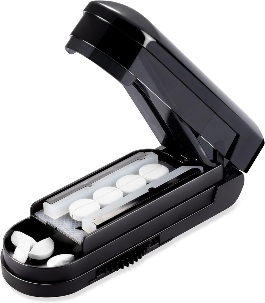 Portable Pill Cutter Splitter, Justerbar Cutter, för vitaminer, tillägg och mediciner, BPA-fri, lätt att använda