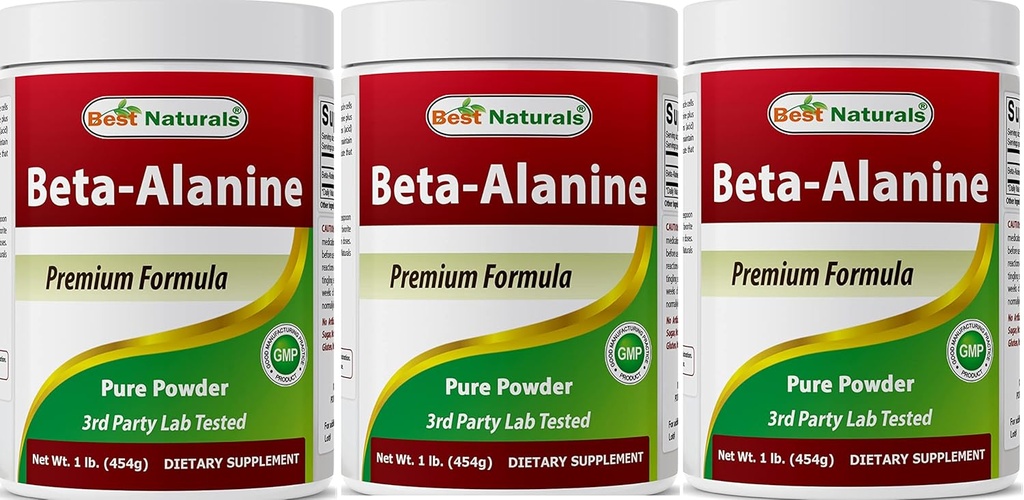 Bästa natur Beta Alanine Pure Powder 1 pund (1 LB (Pack of 3)