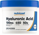 Nutricost Hyaluronic Acid Powder 50 Grams - Vattenlösligt, Fint pulver, Glutenfritt, Icke-GMO