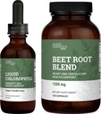 Earth Harmony Liquid Chlorophyll & Beet Root Powder & Juice Blend - 2 Fl Oz & 120 kapslar
