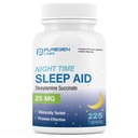 Puregen Labs Doxylamine Succinate 25mg | Nighttime Sleep Aid | Säker och effektiv | Icke-Habit Forming Sleep Aid | Tillverkad i USA | 225 tabletter