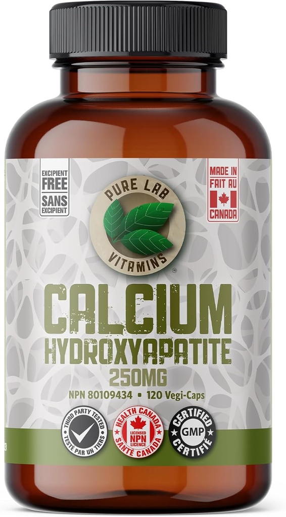 Calcium Hydroxyapatite 250 mg - 120 Vegan Capsules av Pure Lab Vitamins - Calcium Hydroxyapatite är ett organiskt-bundet komplex av vad som är naturligt en del av benet Matrix Made i Kanada