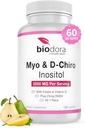 Myo & D-Chiro Inositol Supplement, med folat och vitamin D, 40 till 1 Ratio, Inkluderar DHEA, Hjälper i hormonbalans, äggstocksfunktion, 2050mg per portion, 120 kapslar