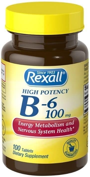Rexall vitamin B6 100 mg tabletter, 100 ct