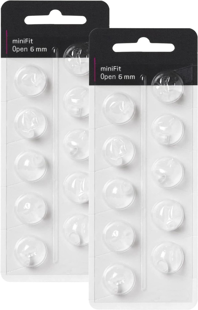 Hörapparat Domes för Oticon Replacements, Oticon Minifit Open Vent Bass Domes (6 mm/2 Packs), Universal Domes för Oticon Hearing Aid Supplies.