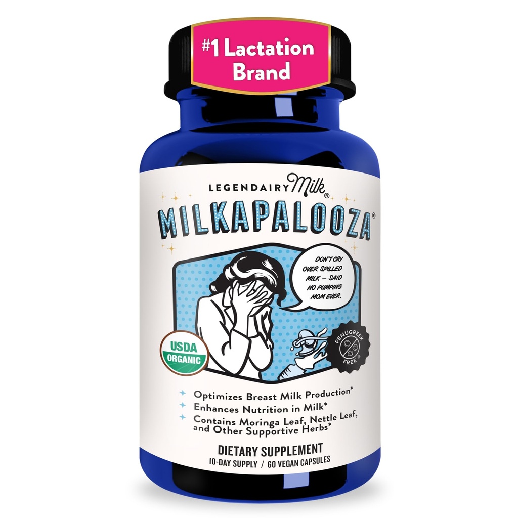 Legendairy Milk Milkapalooza Lactation Supplement för amning mamma, Öka bröstmjölk Supply med organisk Moringa, Fennel, Nettle, & Shatavari, Vegan Postpartum Essentials Fenugreek-Free 60ct