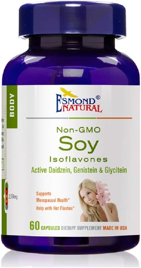 (8 Pack) Esmond Natural: Soy Isoflavones Non-GMO (Supports Menopausal Health & Hot Flashes), GMP, Natural Product Assn Certified, Made in USA - 250mg, 480 kapslar