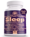 Natursömnhjälp med Magnesium Glycinate 500mg Reishi Mushroom 350mg L-Theanine 300mg Apigenin 50mg Melatonin 3mg - Magnesiumsömntillskott för djup sömn, sömnstöd - 60 kapslar tillverkade i USA