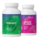 Microbiome Labs RestorFlora Probiotic Supplement, Saccharomyces & Spore-Based Probiotics (50 kapslar) + FODMATE Digestive Enzymes för att hjälpa till att bryta ner FODMAPs (120 kapslar) - 2 Product Bundle